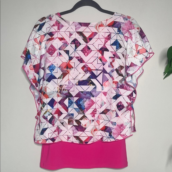 Joseph Ribkoff Pink Geometric Blouse - Picture 5 of 5
